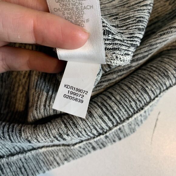 Pure Jill Dress Womens PM Medium Petite Black White Long Sleeve Linen Blend - Picture 11 of 13